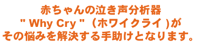 �Ԃ����̋��������͊�hWhy Cry�i�z���C�N���C)�����̔Y�݂���������菕���ƂȂ�܂��B